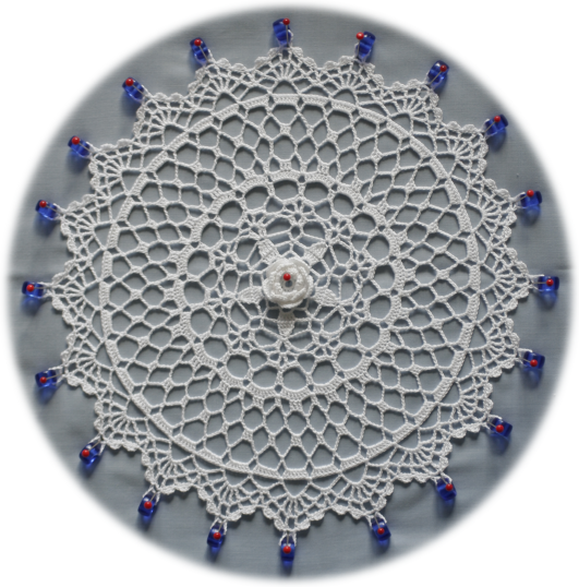 Plan view of blocking crochet thread work