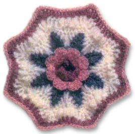 A Blanket of Roses crochet afghan motif medallion octagon